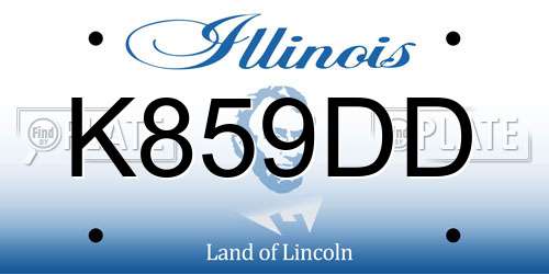K859DD Illinois License Plate