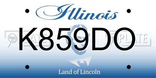 K859DO Illinois License Plate