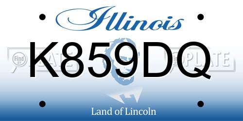 K859DQ Illinois License Plate