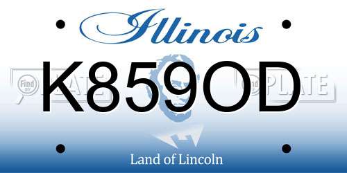 K859OD Illinois License Plate