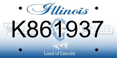 K861937 Illinois License Plate