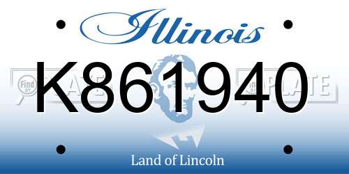 K861940 Illinois License Plate