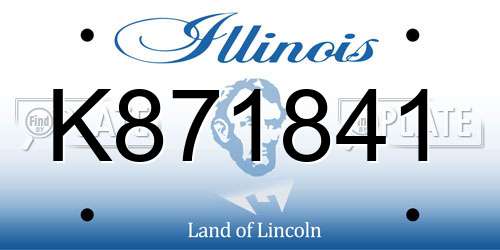 K871841 Illinois License Plate