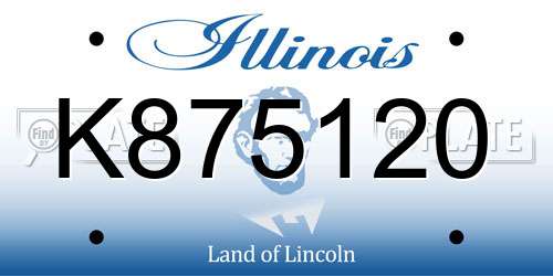 K875120 Illinois License Plate