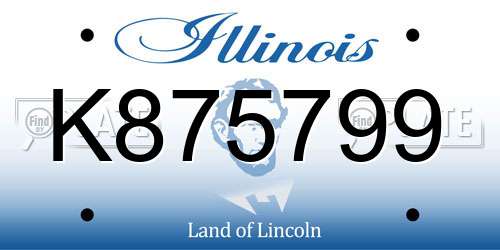K875799 Illinois License Plate