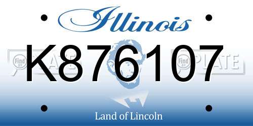 K876107 Illinois License Plate
