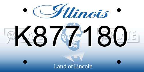 K877180 Illinois License Plate