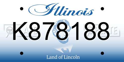 K878188 Illinois License Plate