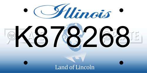 K878268 Illinois License Plate