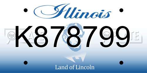 K878799 Illinois License Plate