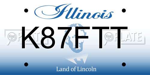 K87FTT Illinois License Plate