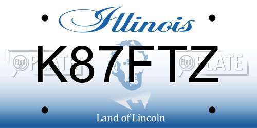 K87FTZ Illinois License Plate