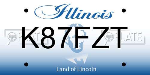 K87FZT Illinois License Plate