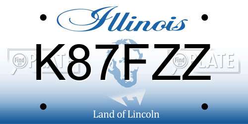K87FZZ Illinois License Plate