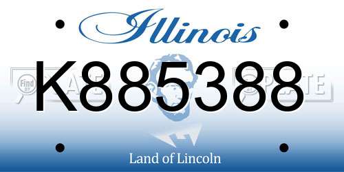 K885388 Illinois License Plate