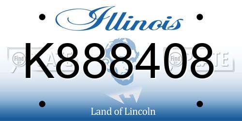 K888408 Illinois License Plate