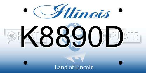 K8890D Illinois License Plate