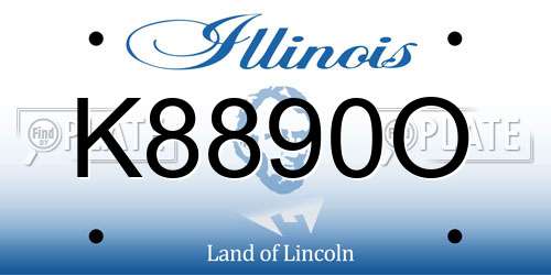 K8890O Illinois License Plate