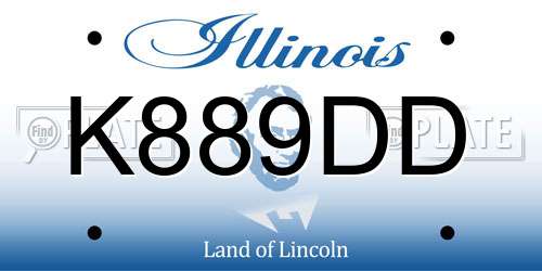 K889DD Illinois License Plate