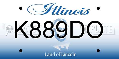 K889DO Illinois License Plate