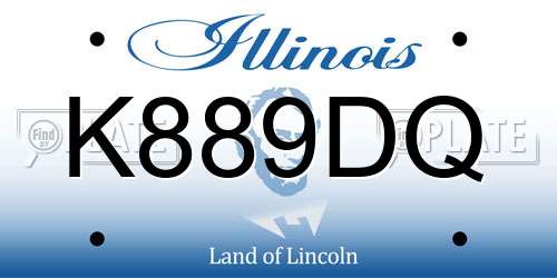 K889DQ Illinois License Plate