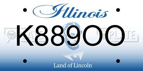 K889OO Illinois License Plate