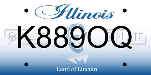 K889OQ Illinois License Plate