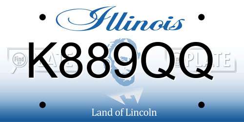 K889QQ Illinois License Plate