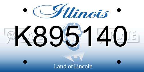 K895140 Illinois License Plate