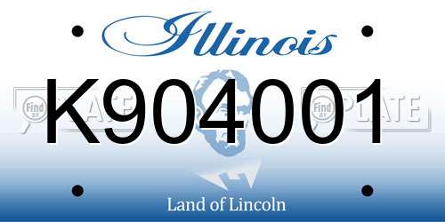 K904001 Illinois License Plate