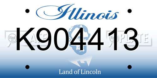 K904413 Illinois License Plate