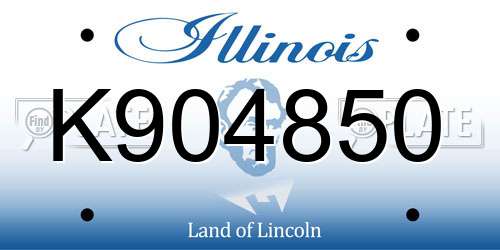K904850 Illinois License Plate