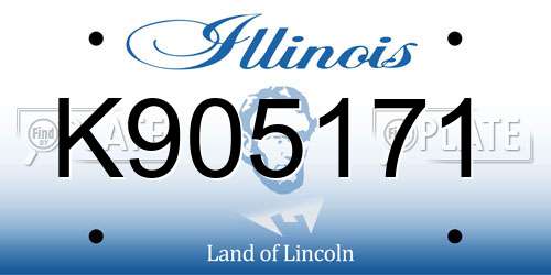 K905171 Illinois License Plate