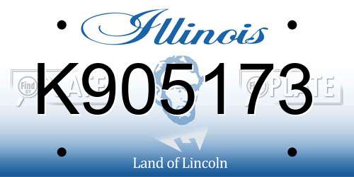 K905173 Illinois License Plate