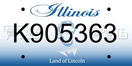 K905363 Illinois License Plate