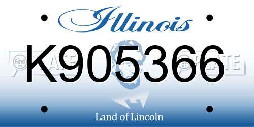 K905366 Illinois License Plate