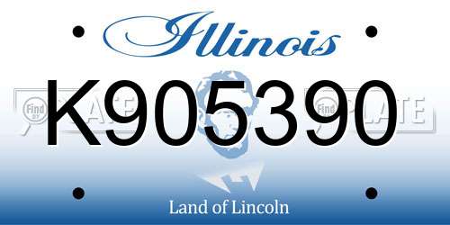 K905390 Illinois License Plate