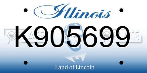 K905699 Illinois License Plate
