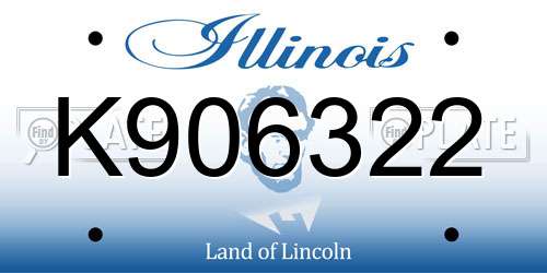 K906322 Illinois License Plate