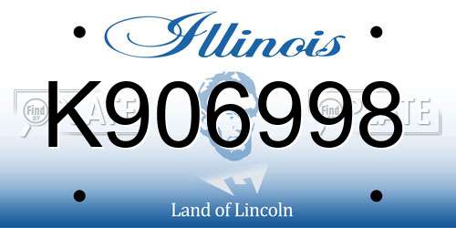 K906998 Illinois License Plate