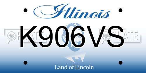 K906VS Illinois License Plate