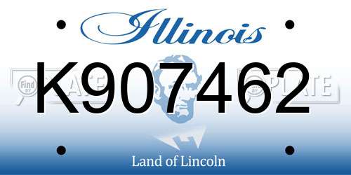 K907462 Illinois License Plate