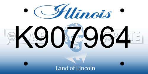 K907964 Illinois License Plate