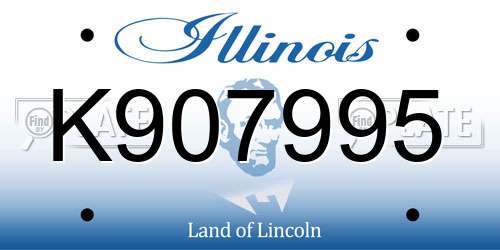 K907995 Illinois License Plate