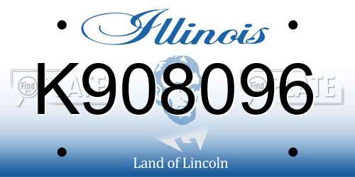 K908096 Illinois License Plate