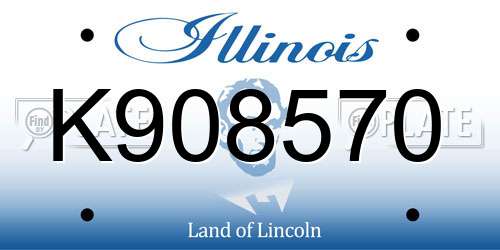 K908570 Illinois License Plate