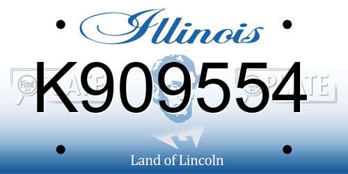 K909554 Illinois License Plate