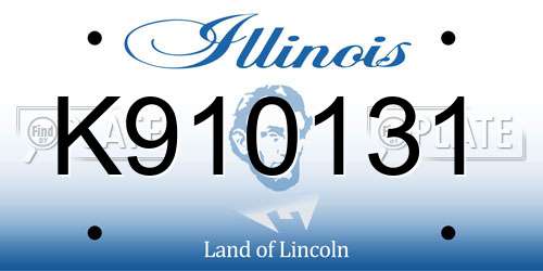 K910131 Illinois License Plate