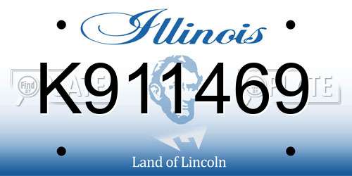 K911469 Illinois License Plate