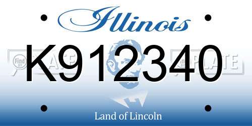 K912340 Illinois License Plate